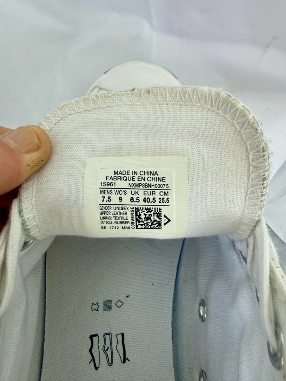 Converse Jack Purcell White Low-Top Canvas Sneakers - Classic Lace-Up - Picture 5 of 6